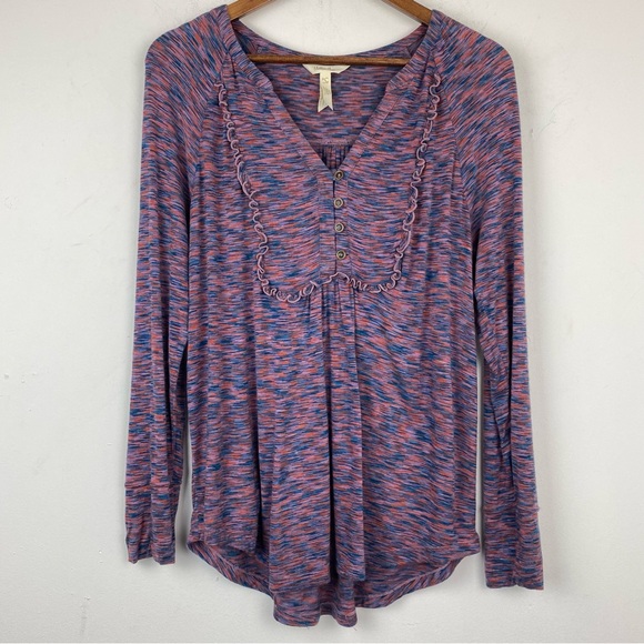Matilda Jane size Small Women’s Purple Long Sleeve Ruffle V-neck Top - Picture 1 of 6